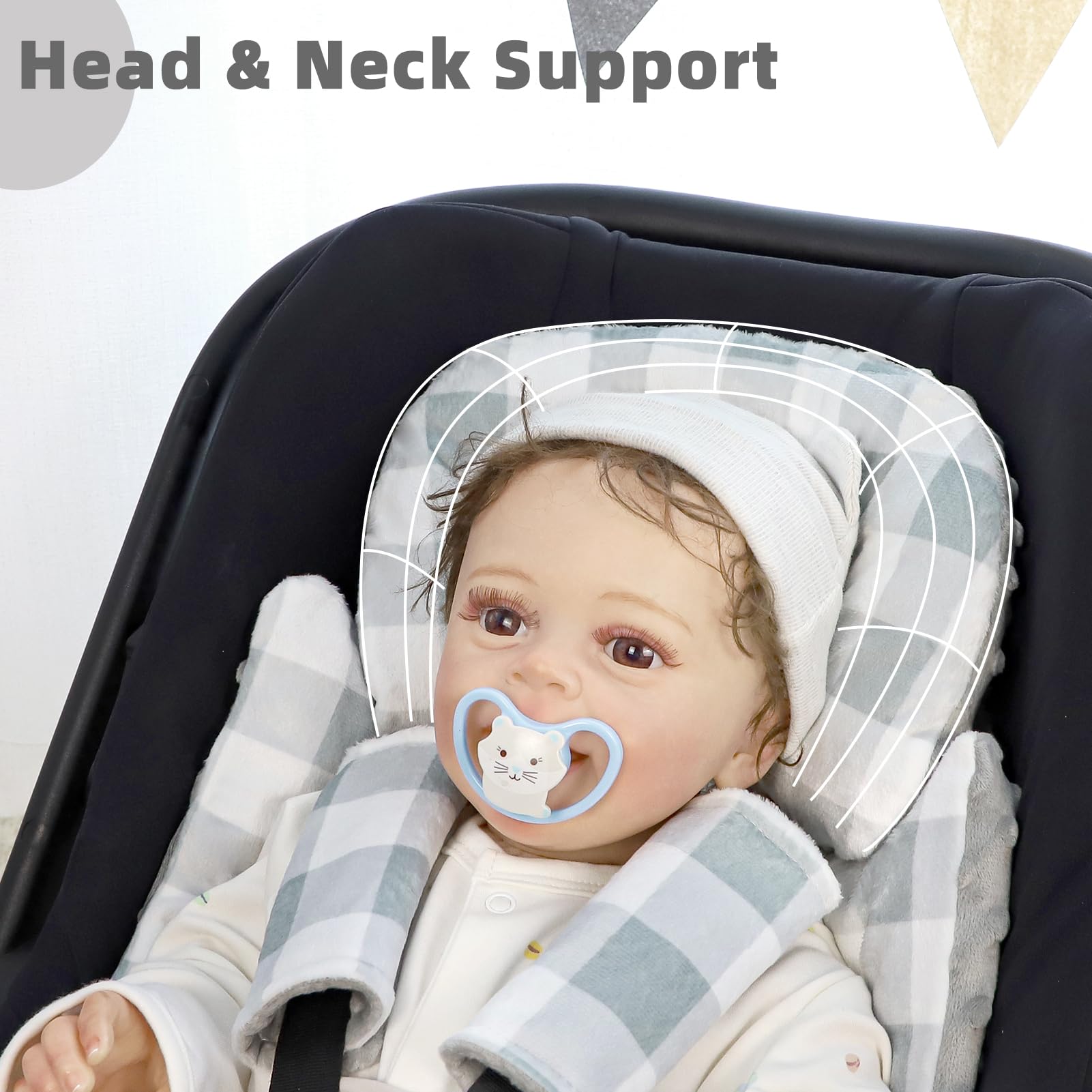 DAYEEBALL infant insert machine washable label demonstrates easy quick cleanup after spills or accidents.