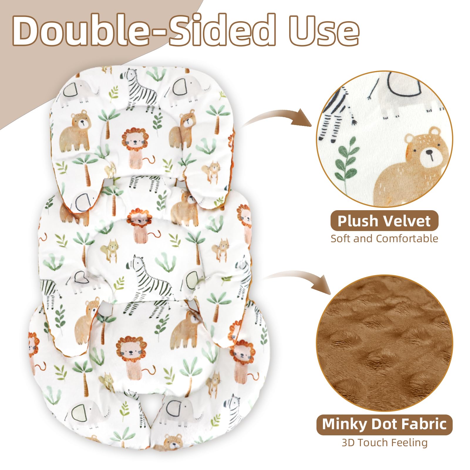 DAYEEBALL infant insert pink bows pattern adds cute style and comfort on trips