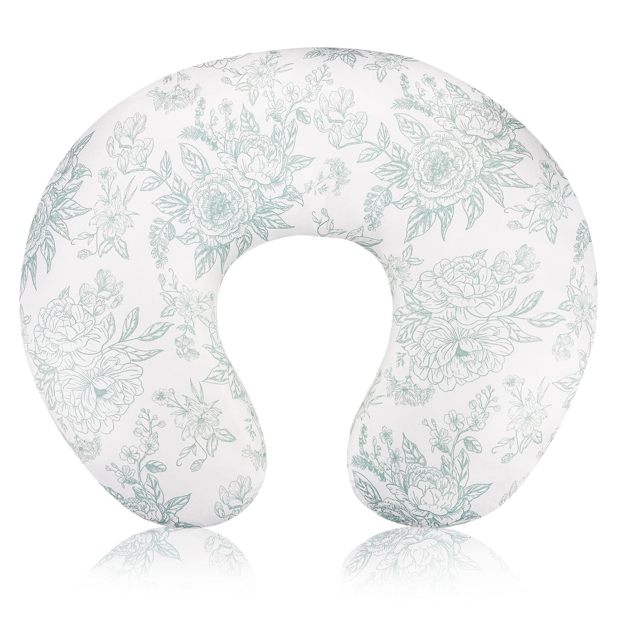 DAYEEBALL nursing cover green flower front view shows soft fabric for newborn comfort.