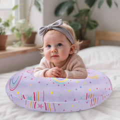 DAYEEBALL stretchy nursing cover wraps securely around curved pillows.