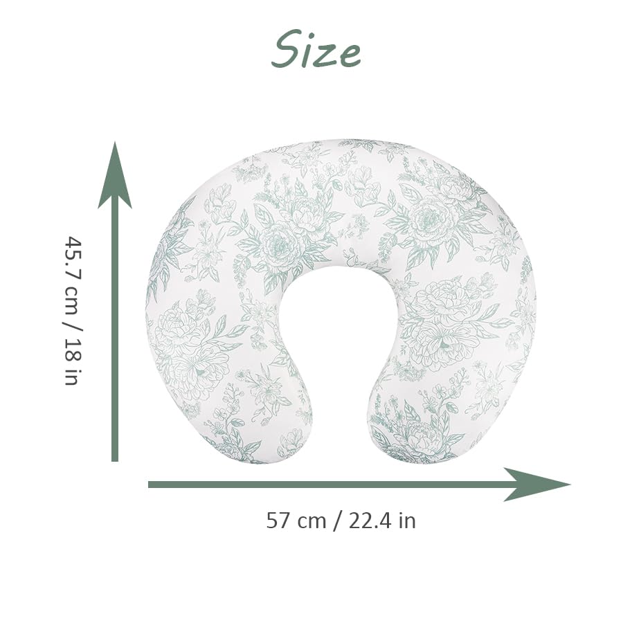 DAYEEBALL nursing cover green flower with zip-opening for easy on-off during feeds.