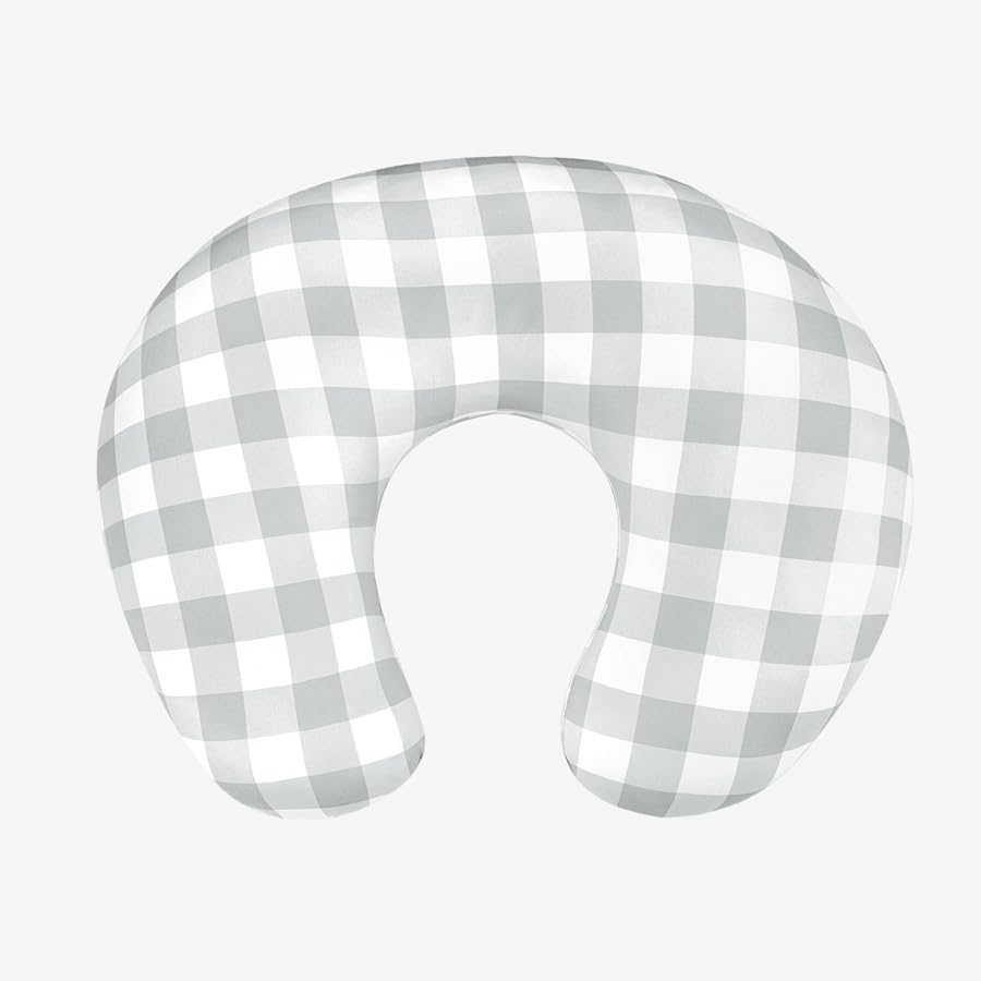 DAYEEBALL nursing pillow cover gray front view for comfortable feeding sessions.