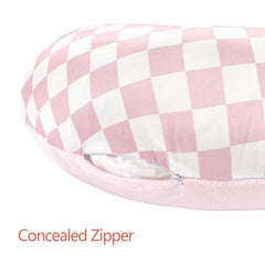 DAYEEBALL nursing pillow cover hidden zipper detail for smooth skin contact and easy changes.