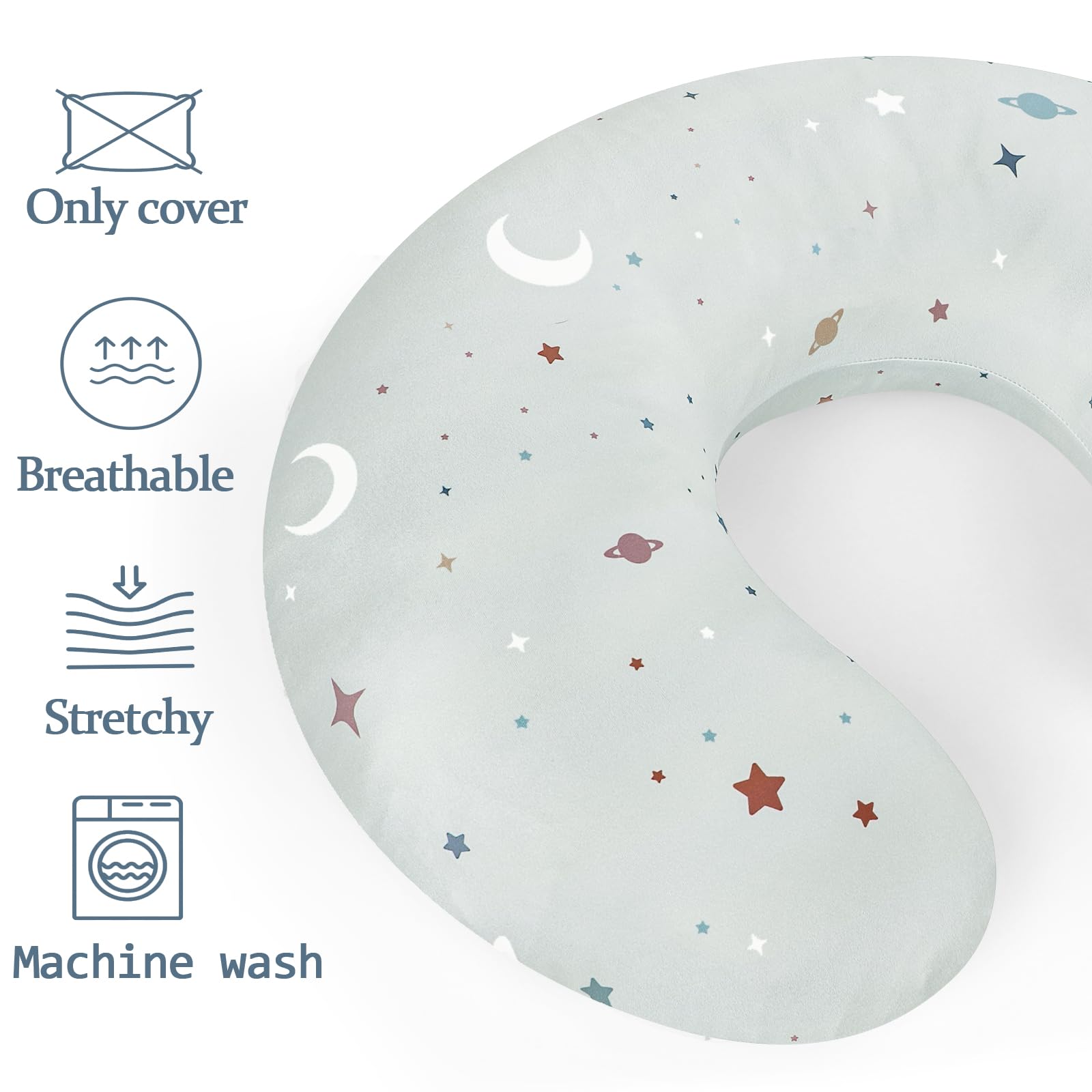 DAYEEBALL nursing pillow cover soft fabric close-up highlights skin-friendly feel.
