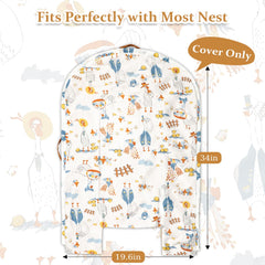 DAYEEBALL organic cotton lounger cover delivers breathable comfort for delicate baby skin.