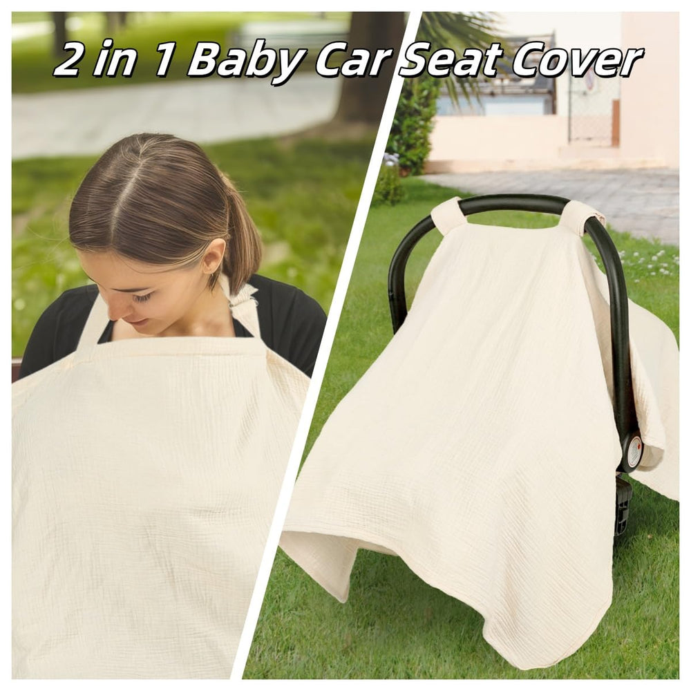 DAYEEBALL car seat cover view window feature for easy nursing visibility and air flow