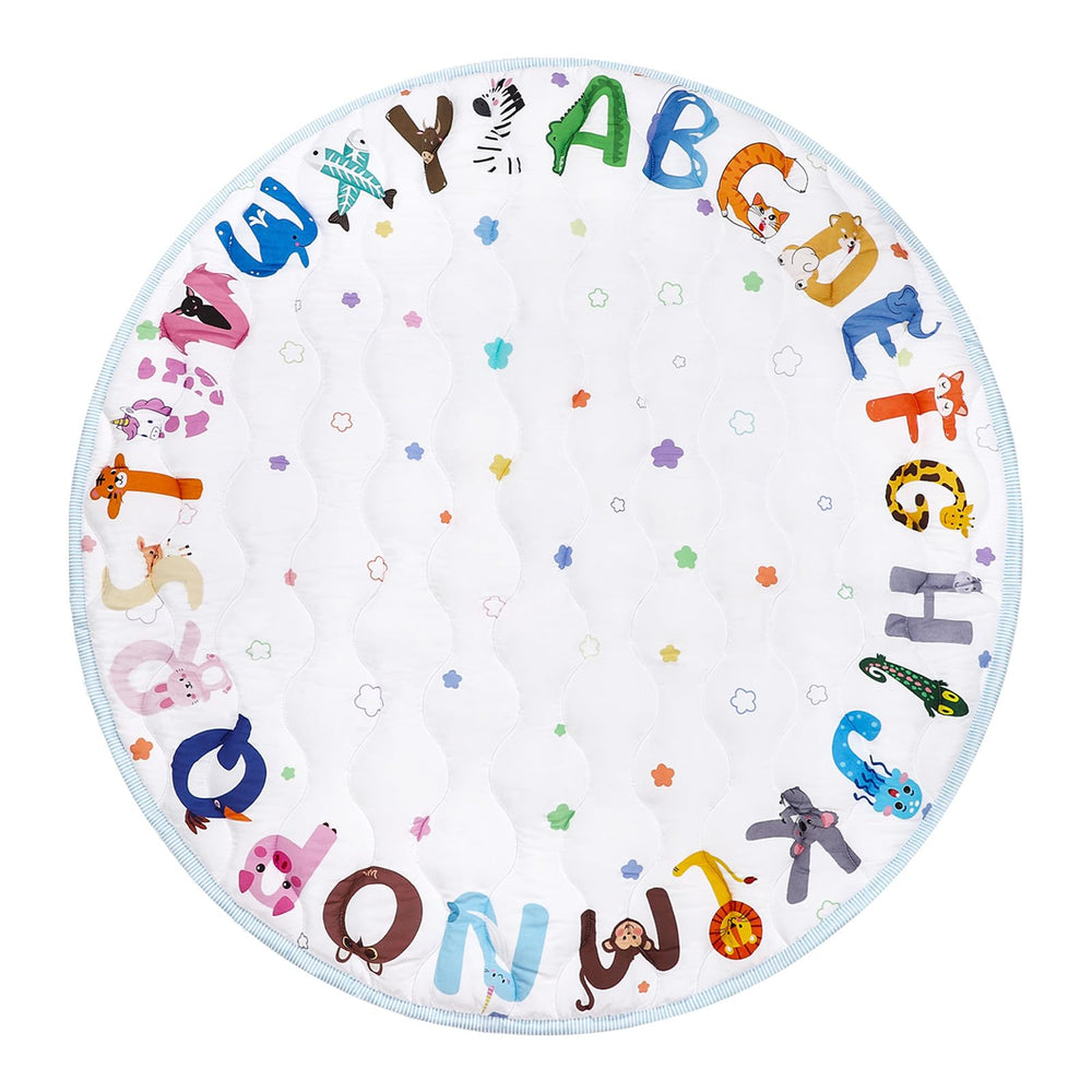 DAYEEBALL round baby play mat folded for easy storage and portability
