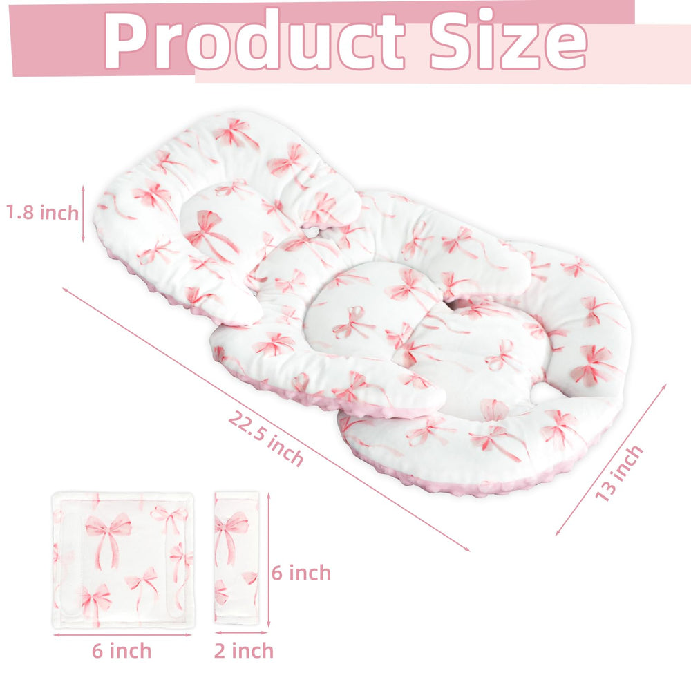 DAYEEBALL soft pink bow fabric close-up emphasizes gentle design for newborns.
