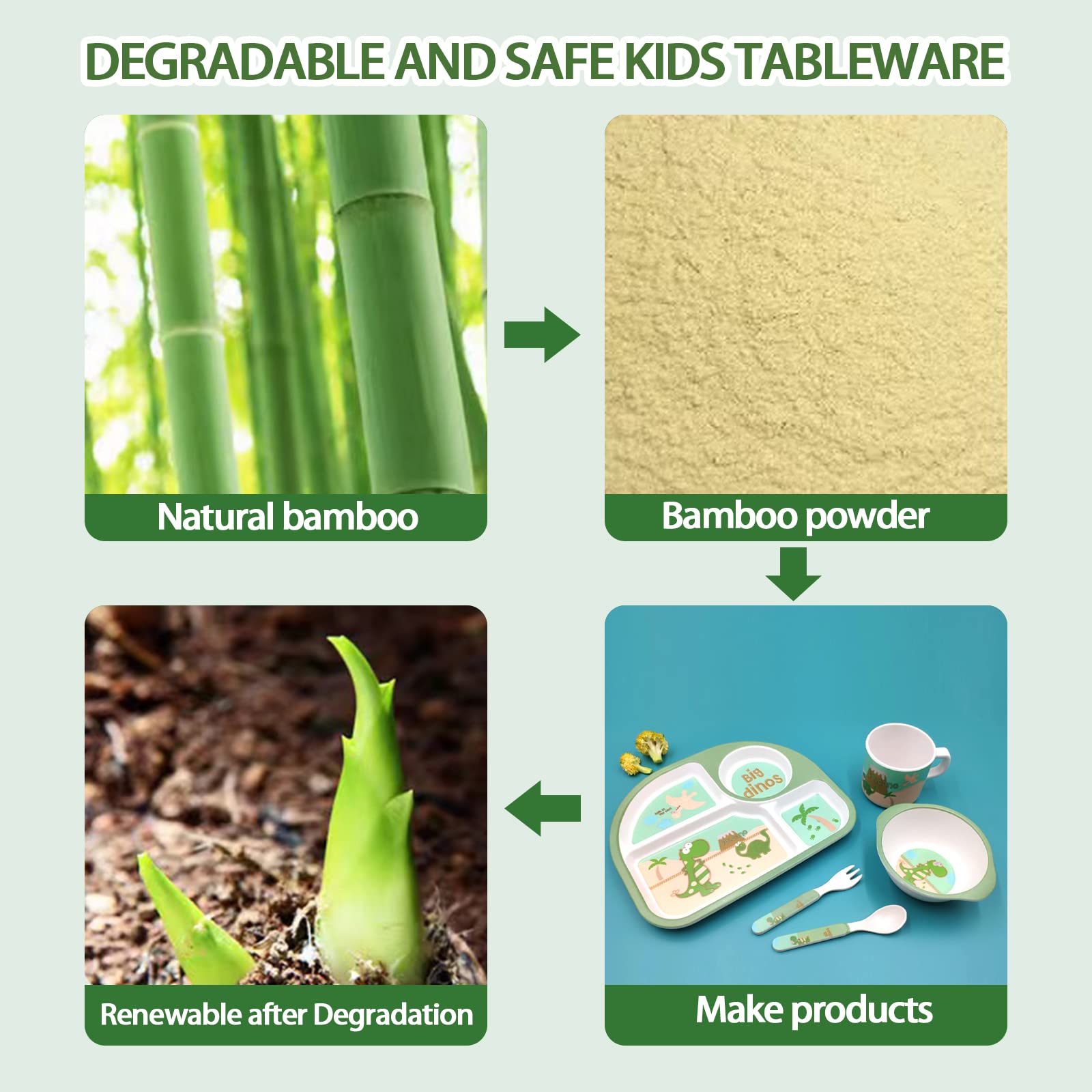 DAYOOH bamboo dishes show natural finish for eco-friendly, gentle-on-hands meals
