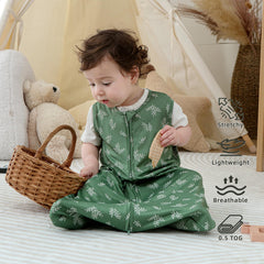 DaysU sleep sack fabric closeup shows soft, stretchy blend for gentle wear.