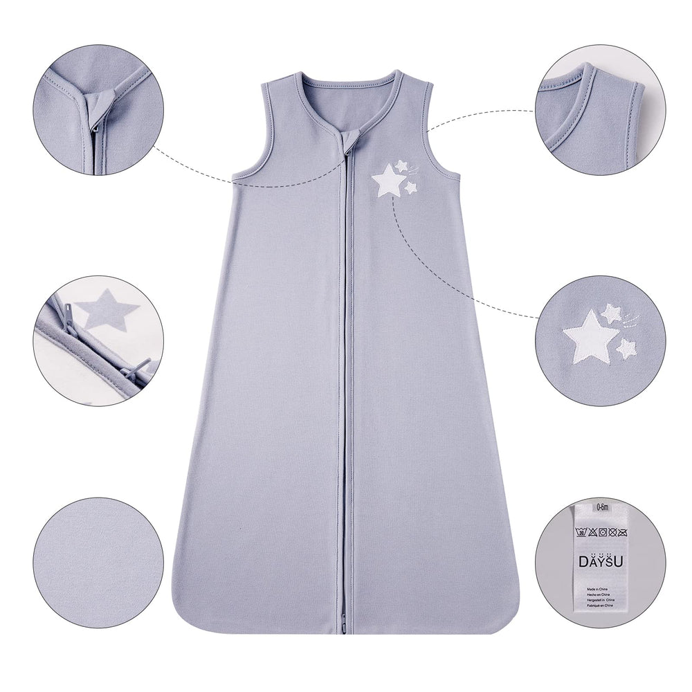 DaysU sleep-sack star small seam closeup highlights durable stitching