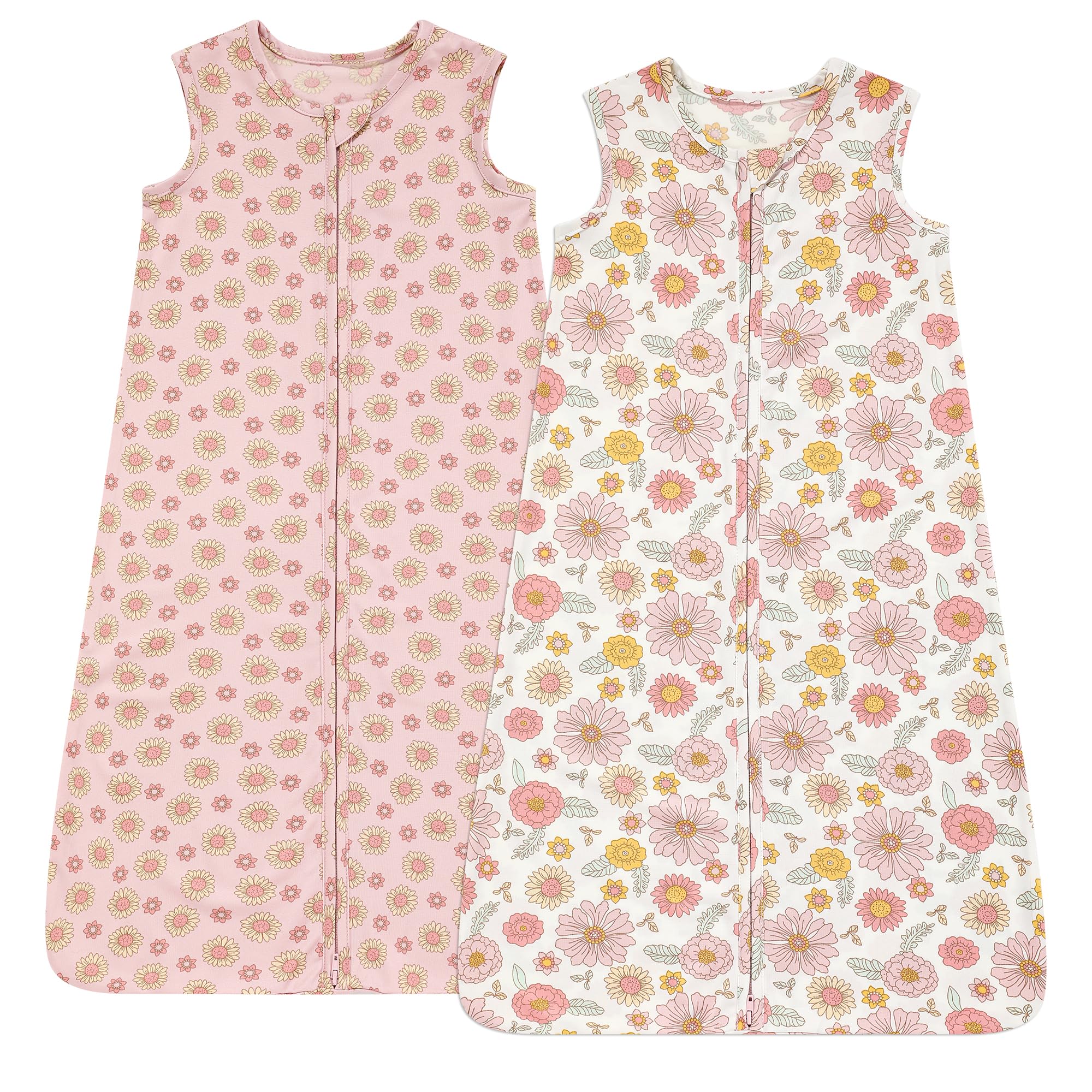 DaysU baby sleep sack sunflower print, breathable 0-6 months for safe, comfy naps.