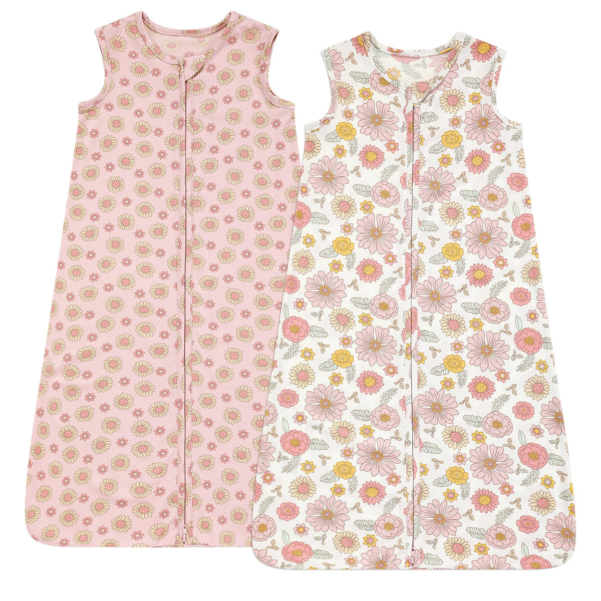 DaysU baby sleep sack sunflower print, breathable 0-6 months for safe, comfy naps.