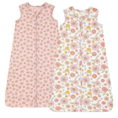 DaysU baby sleep sack sunflower print, breathable 0-6 months for safe, comfy naps.