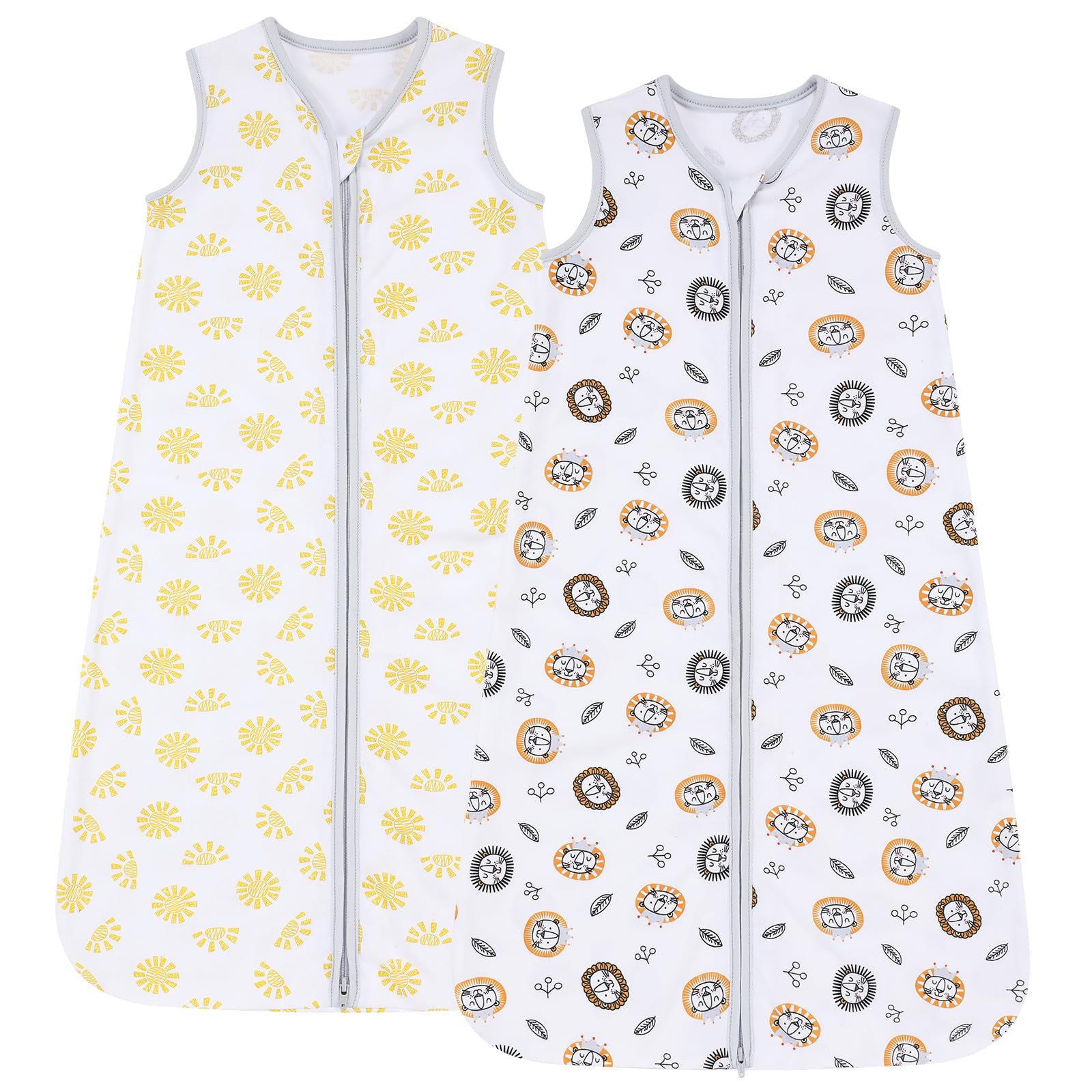 DaysU cotton baby sleep sack with lion pattern keeps newborn snug for naps.