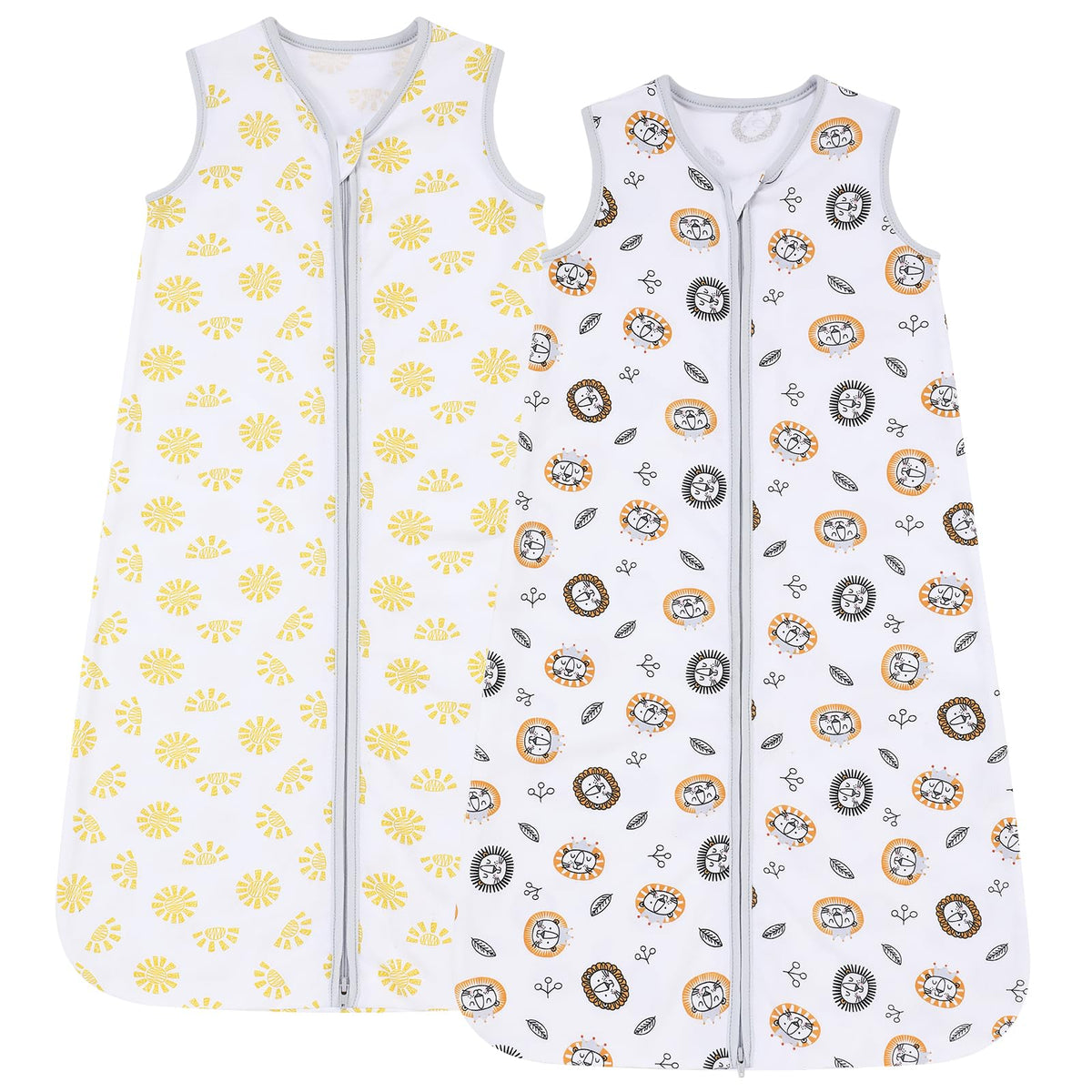DaysU cotton baby sleep sack with lion pattern keeps newborn snug for naps.