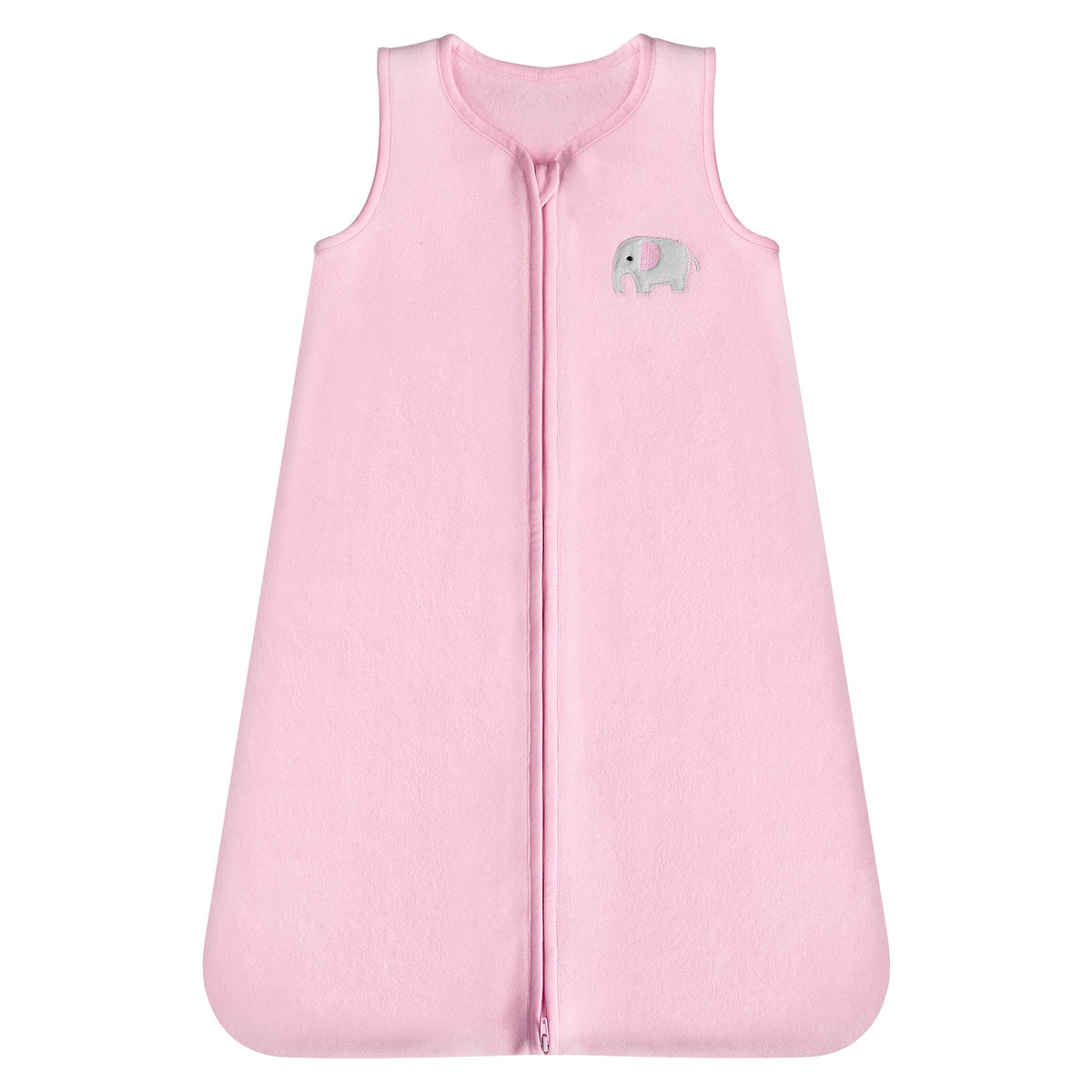 DaysU micro fleece sleep sack pink elephant front view for soft warmth during naps