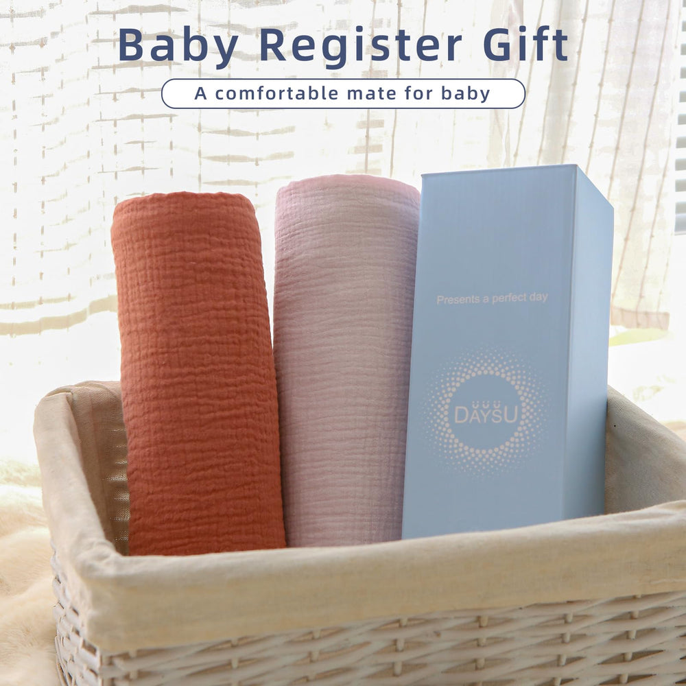 DaysU muslin swaddle gift-pack presents a stylish, practical baby shower option.