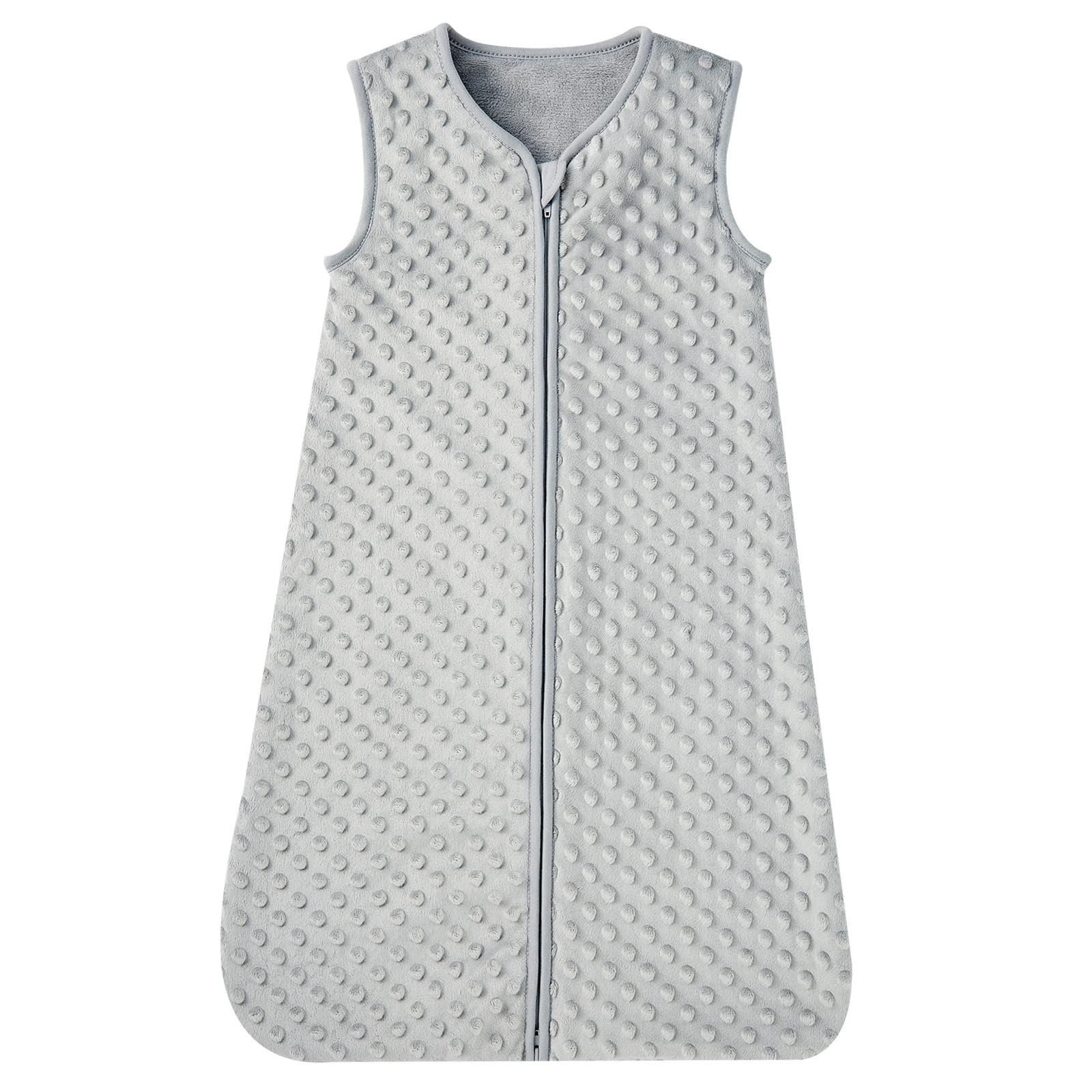 DaysU plush-dots sleep sack grey provides soft warmth for newborns.