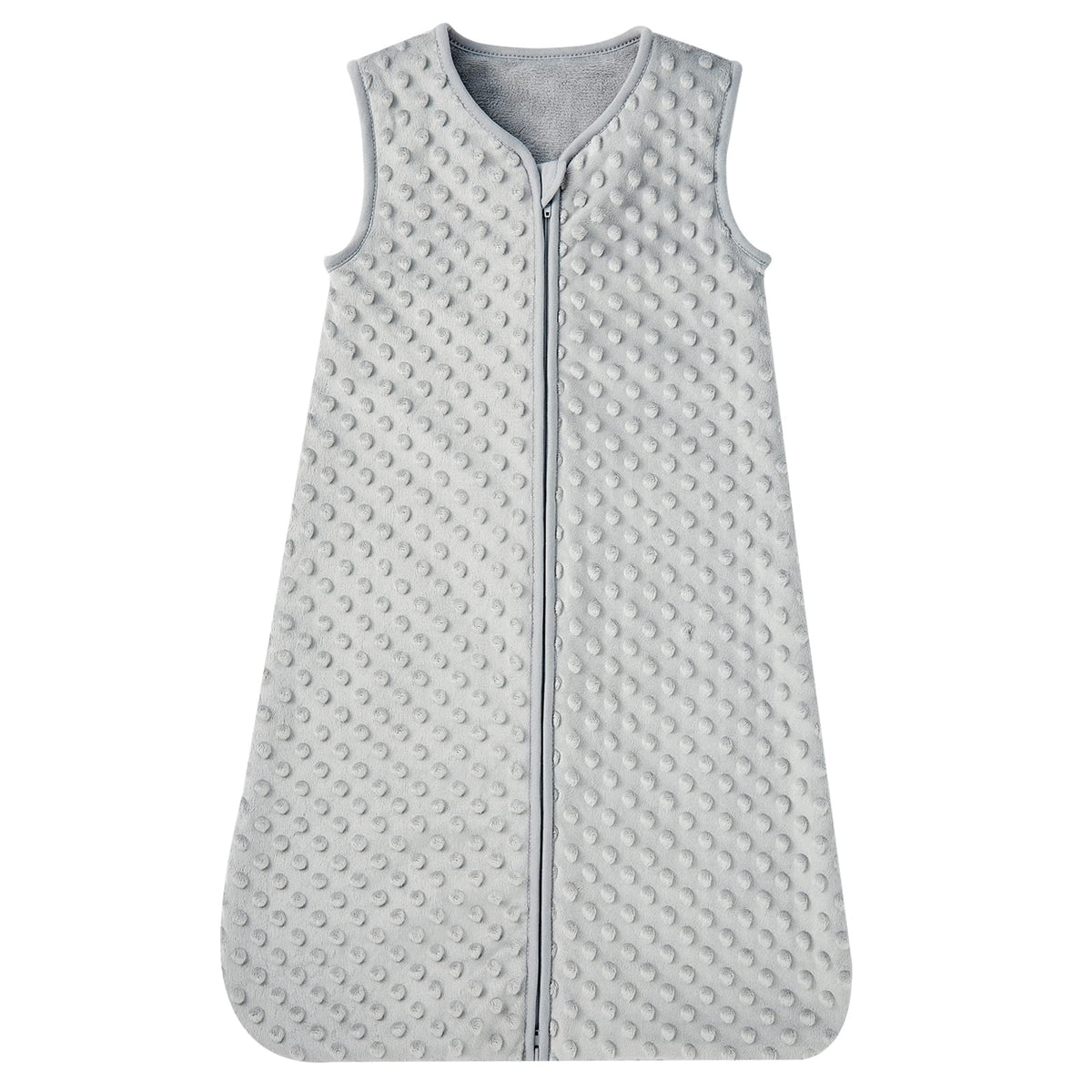 DaysU plush-dots sleep sack grey provides soft warmth for newborns.