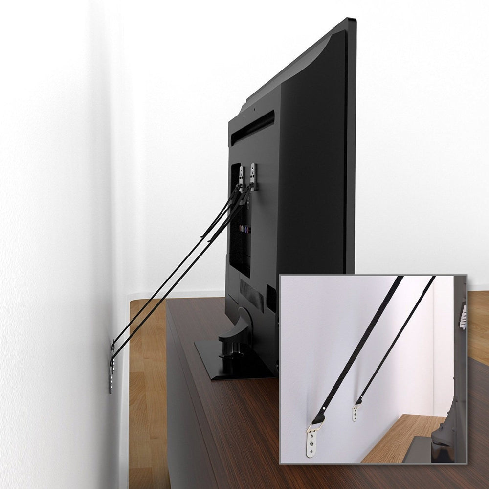 DB Baby Safety Metal TV Straps include hardware kit for quick, tool-free installation.
