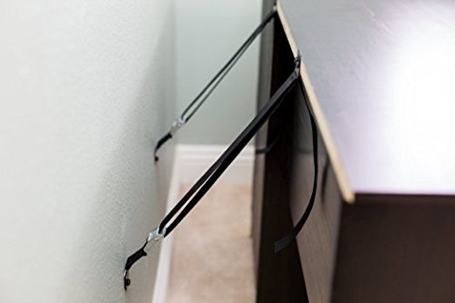 DB Baby Safety Metal TV Straps securing a TV on a wall with straps.