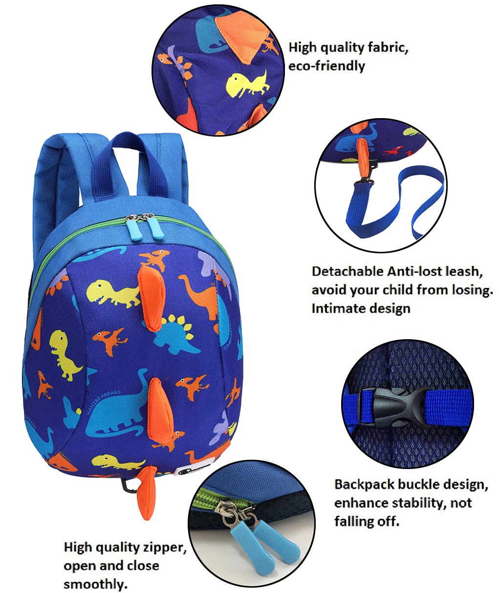 DB Dinosaur backpack with diaper-wipes pocket for quick outings.