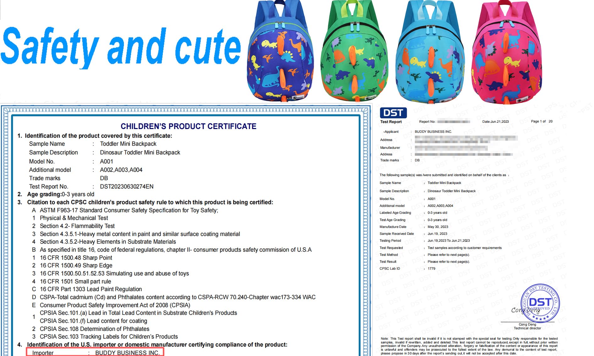 DB Dinosaur zipper close-up, secure closures for busy toddlers.