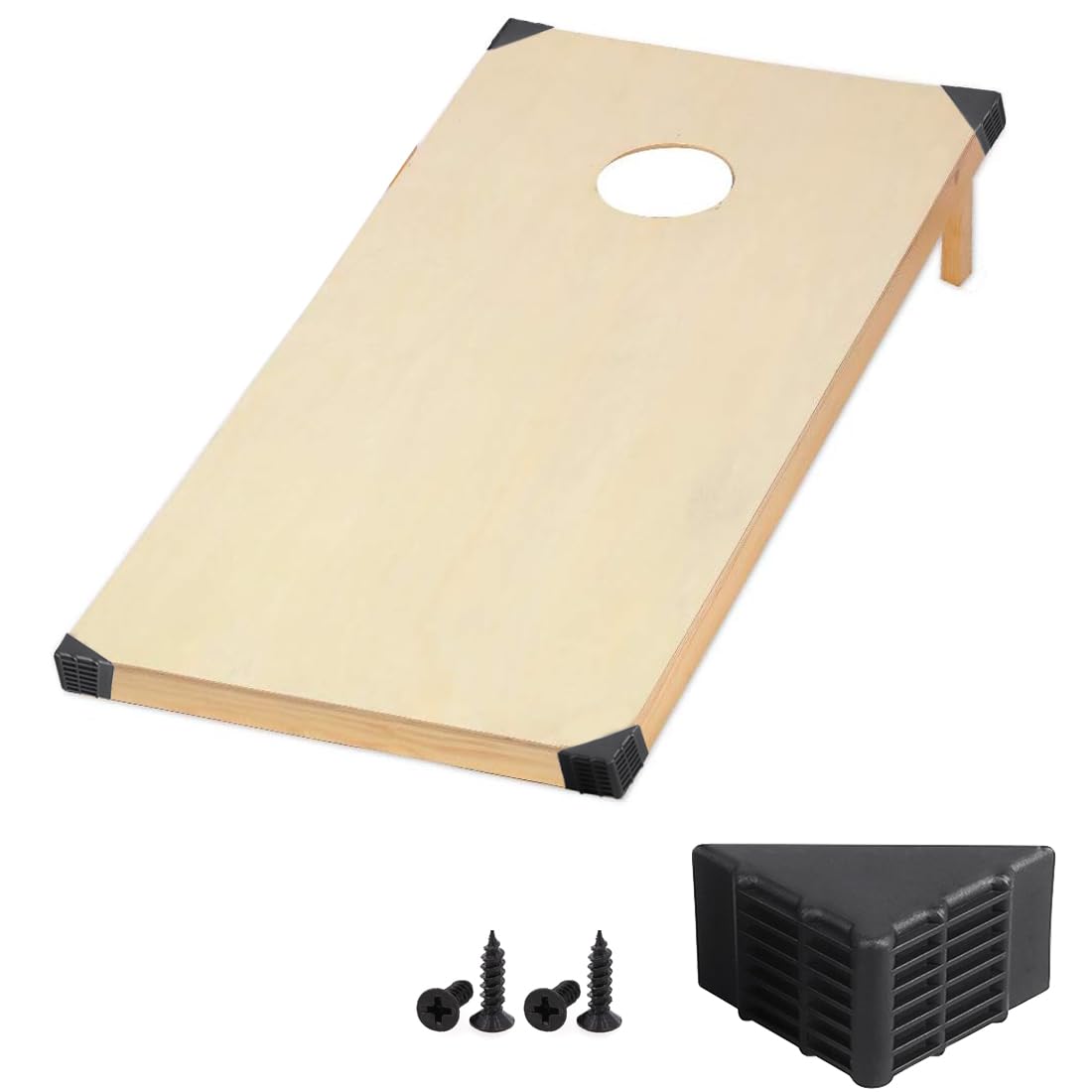 DBlosp cornhole corner protector close-up shows sturdy cushion and fit