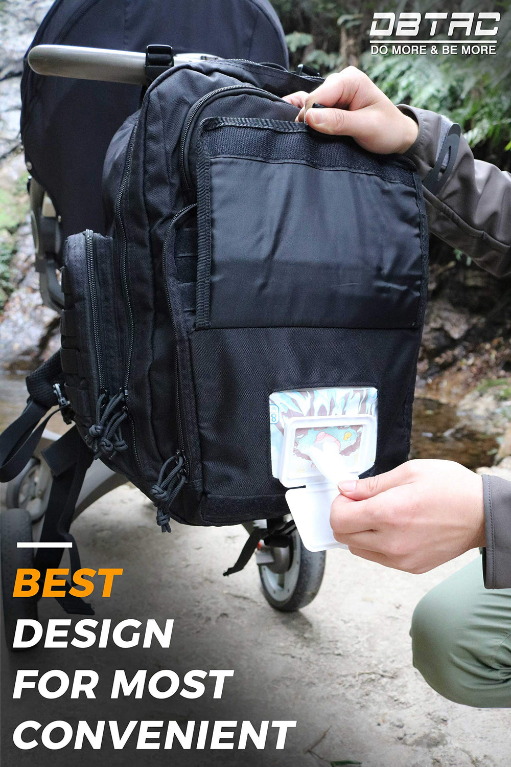 DBTAC Diaper Bag Backpack interior with organized pockets for essentials