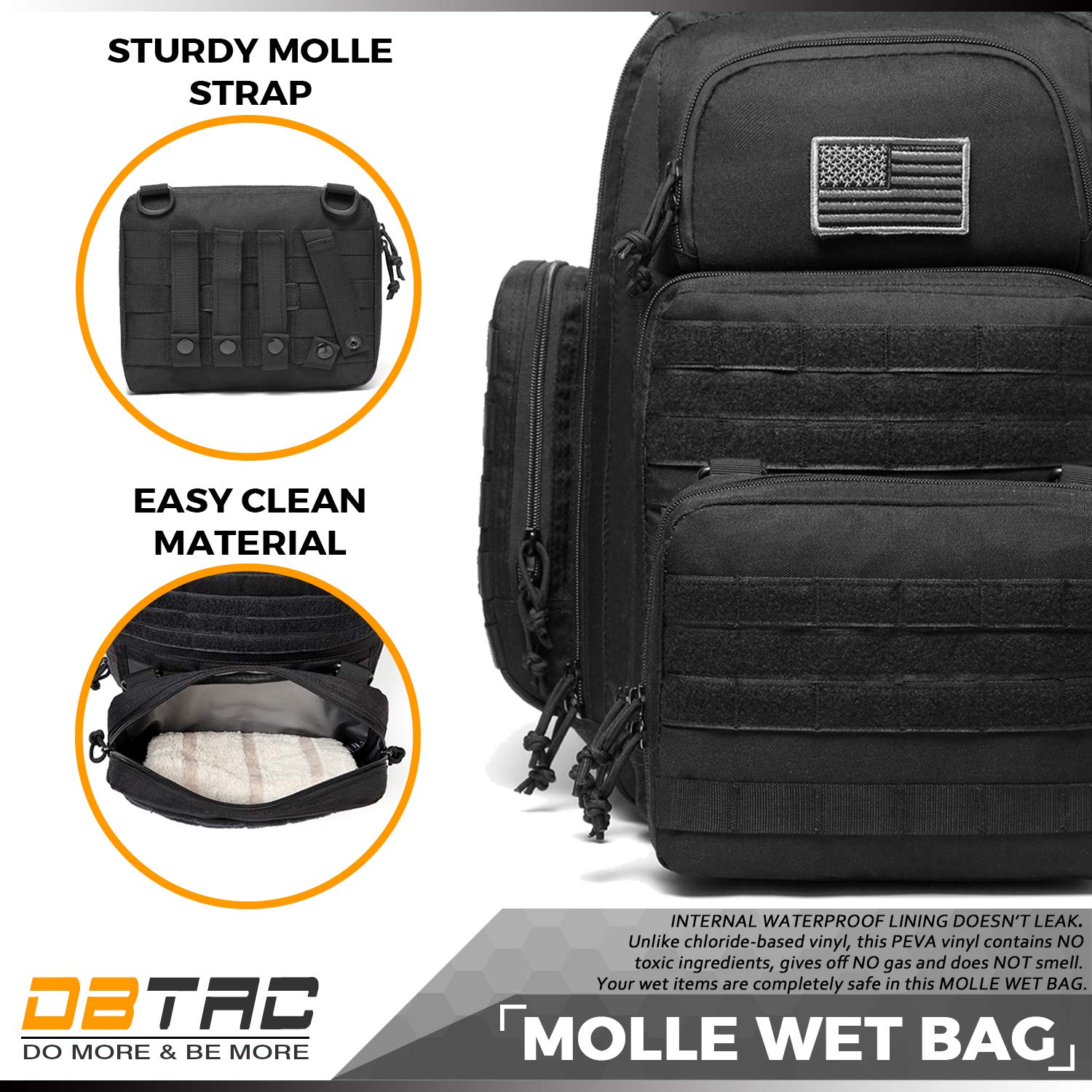 DBTAC comfort-focused design with padded back and straps for dad wear.