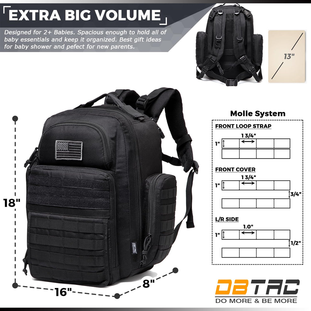 DBTAC MOLLE system bag with vertical strap for modular organization.