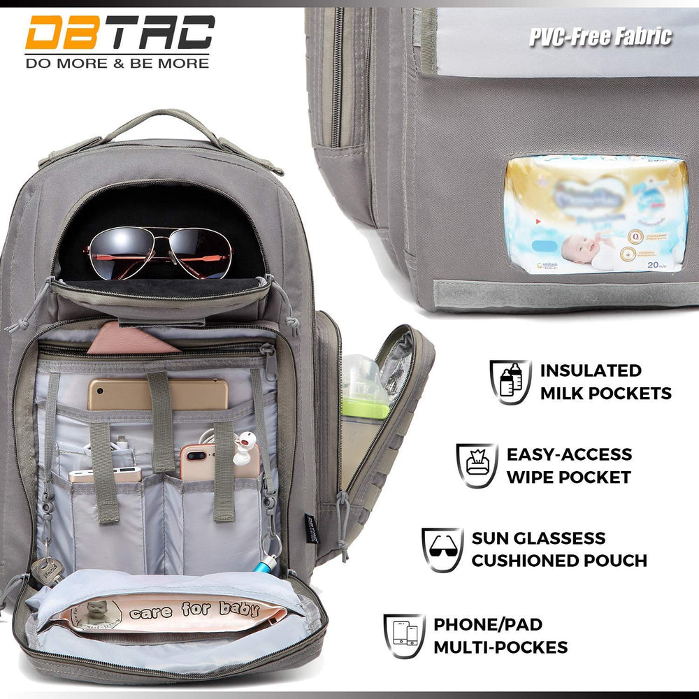 DBTAC diaper bag changing mat included for quick diaper changes