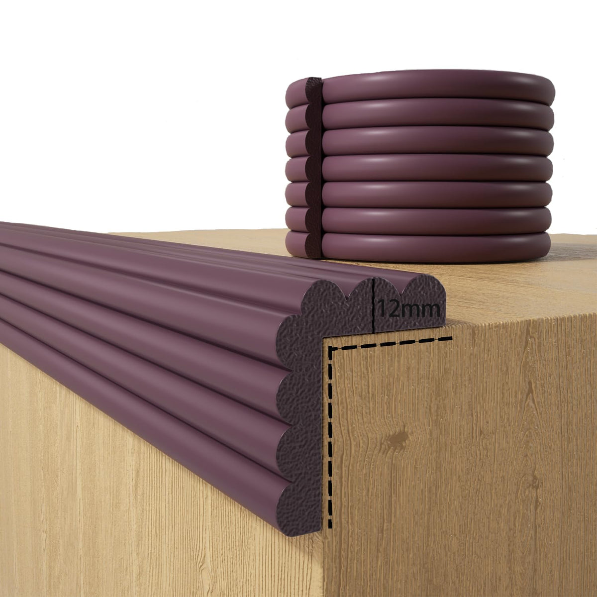 DBYDBY baby-proofing wall corner protector in brown provides gentle edge cushioning for curious toddlers.