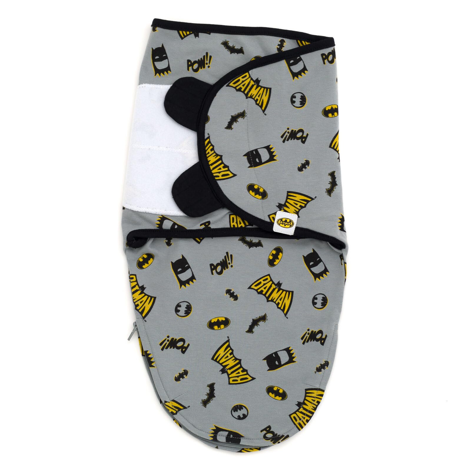 DC Comics Superman swaddle close-up with vibrant all-over print for playful baby wear