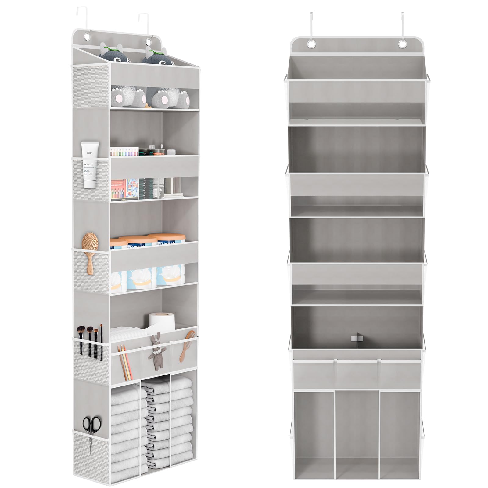 DCCDU front view of the door organizer showing compact, space-saving design for small rooms.