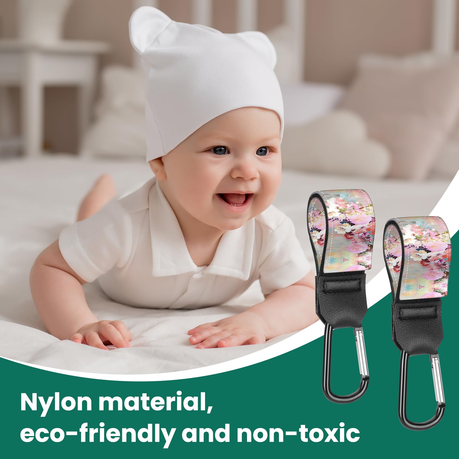 DCDCEE stroller straps attached to a diaper bag enable quick, organized carry.