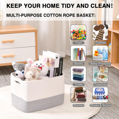 Dcerzxzci grey-off-white basket in a living room stores toys and essentials.