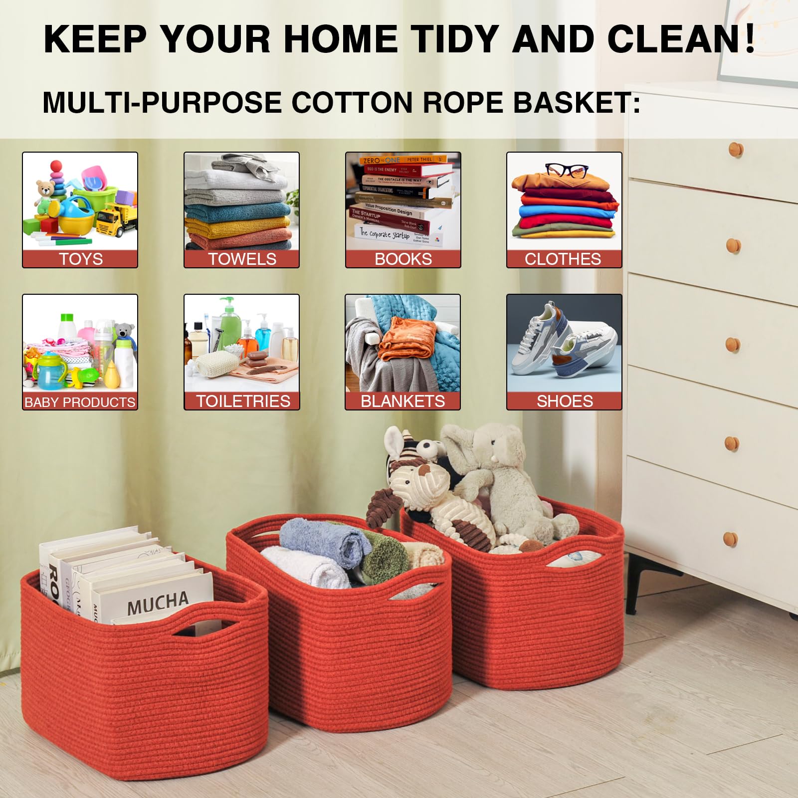 Dcerzxzci baskets in kids' room used for toy organization and style