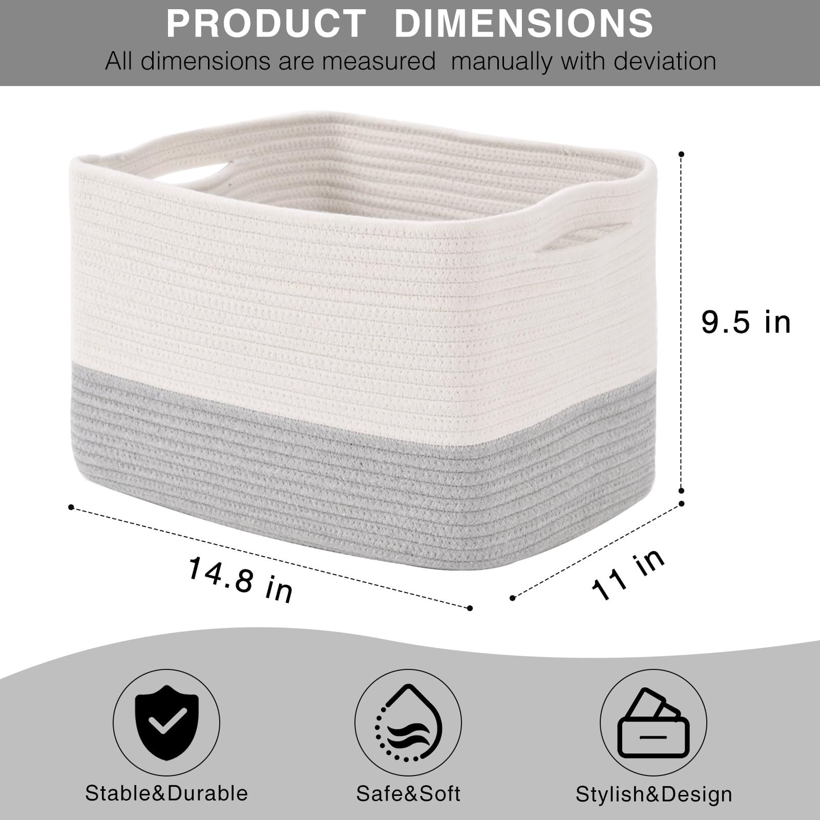 Dcerzxzci baskets show hidden handles for easy carrying and versatile room decor.