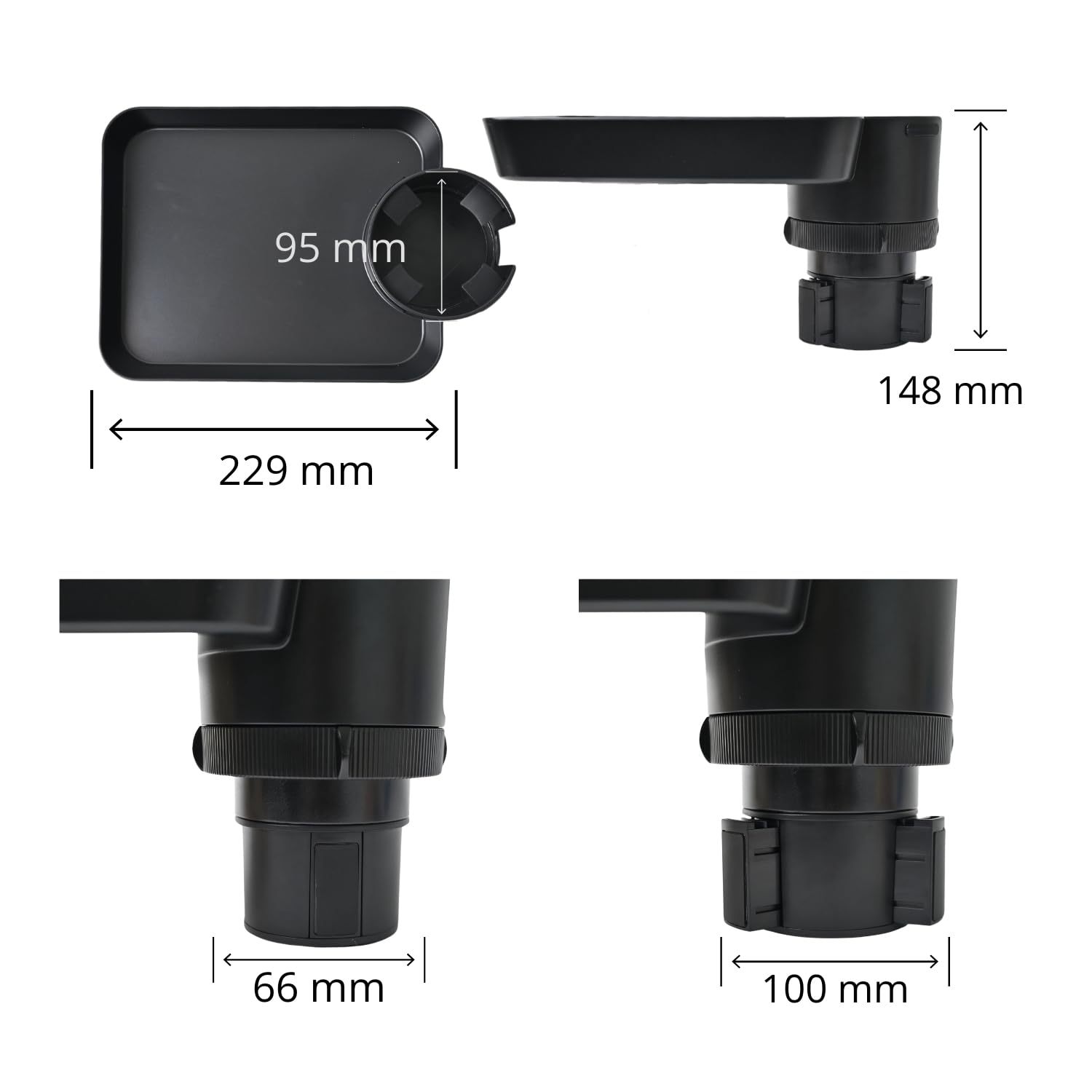 DCG Center tray dimensions help verify fit before purchase.