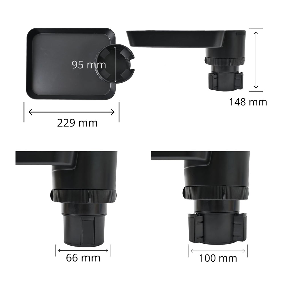 DCG Center tray dimensions help verify fit before purchase.
