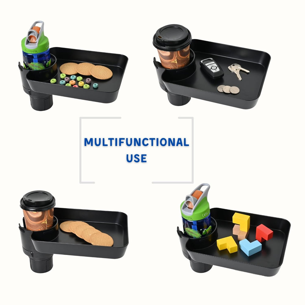 DCG Center tray adapts for car rides, strollers, and cinema seats.