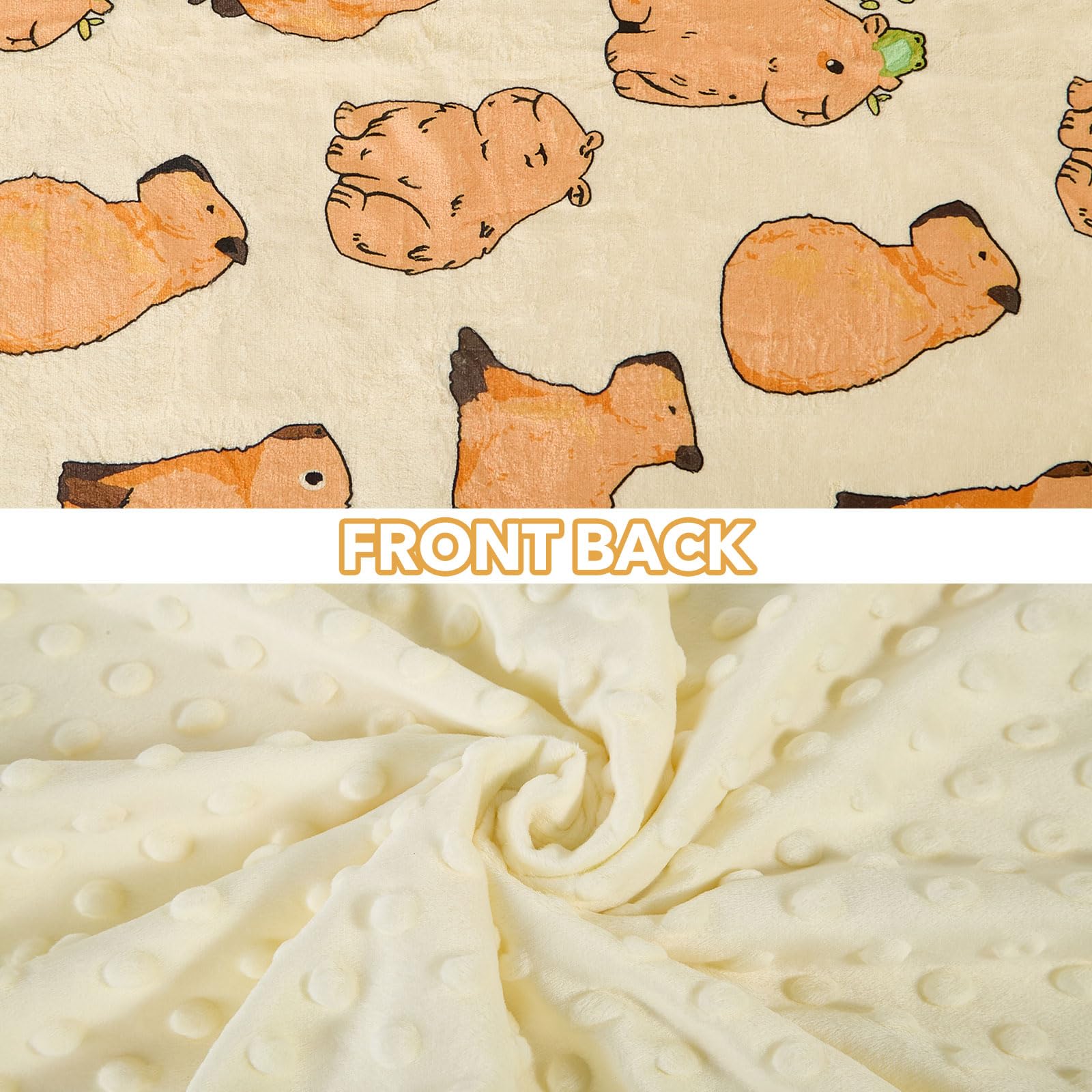 DCOOLGO Capybara blanket folded displays compact warmth and travel-friendly size.