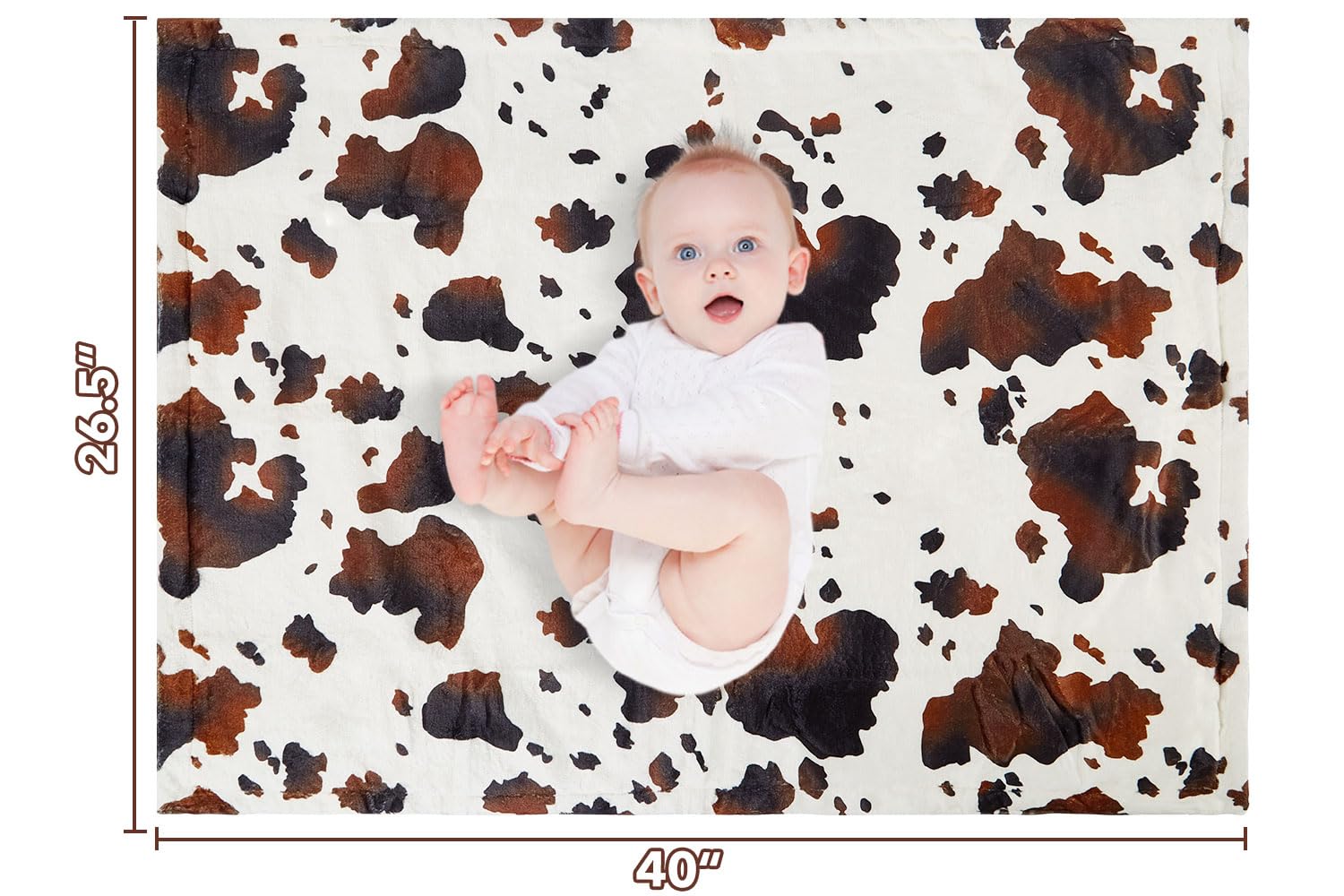 DCOOLGO cow blanket with dotted backing emphasizes skin-friendly softness.