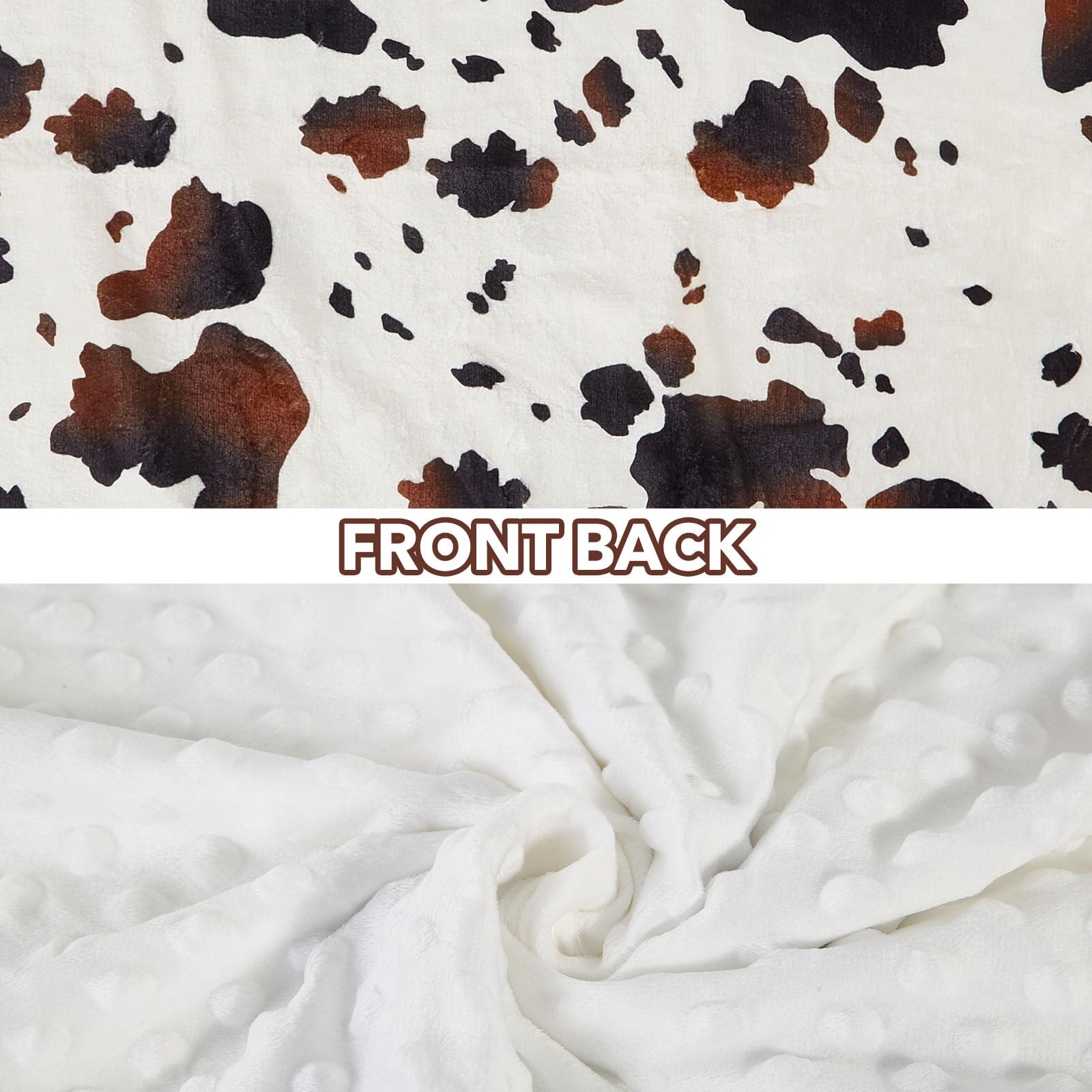 DCOOLGO cow baby blanket features a double-layer design for warmth and durability.