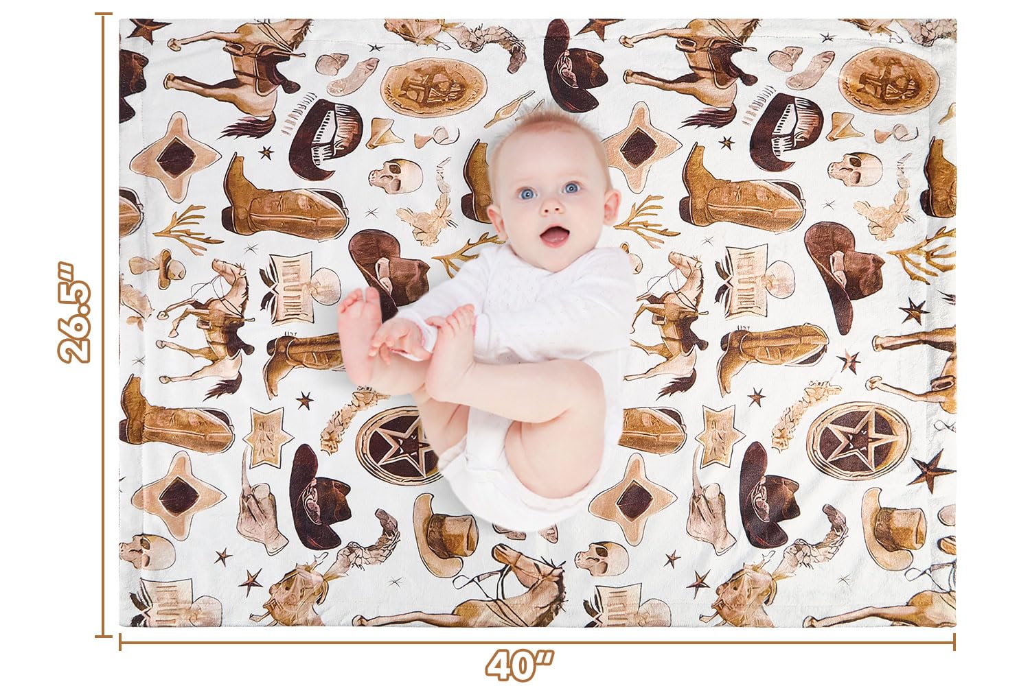 DCOOLGO Cowboy Baby Blanket dotted back offers gentle skin-friendly support