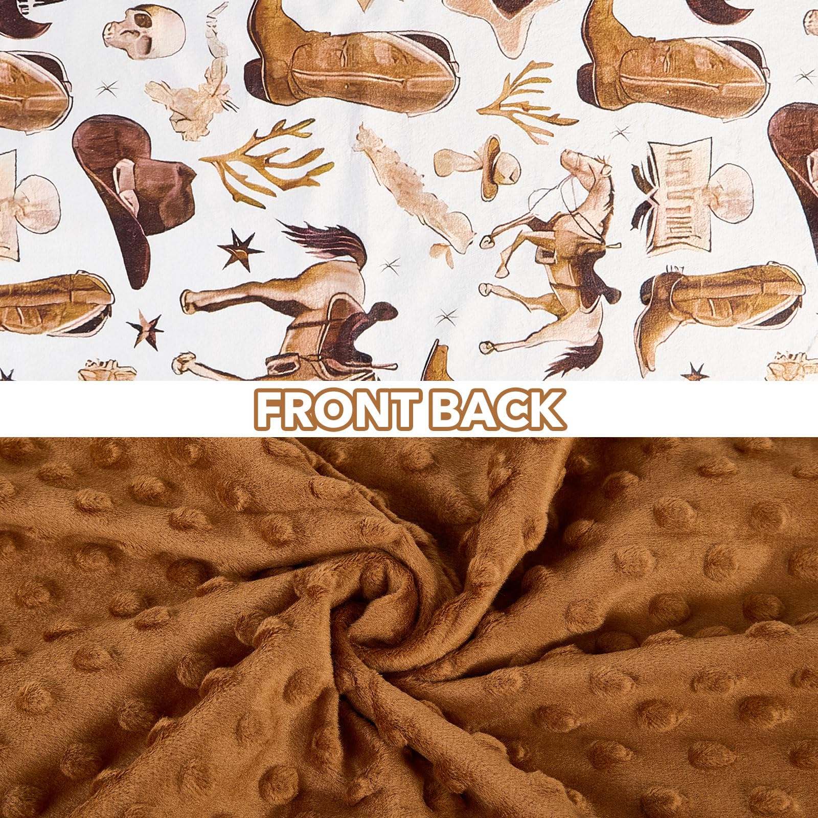DCOOLGO Cowboy Baby Blanket double-layer warmth without bulk