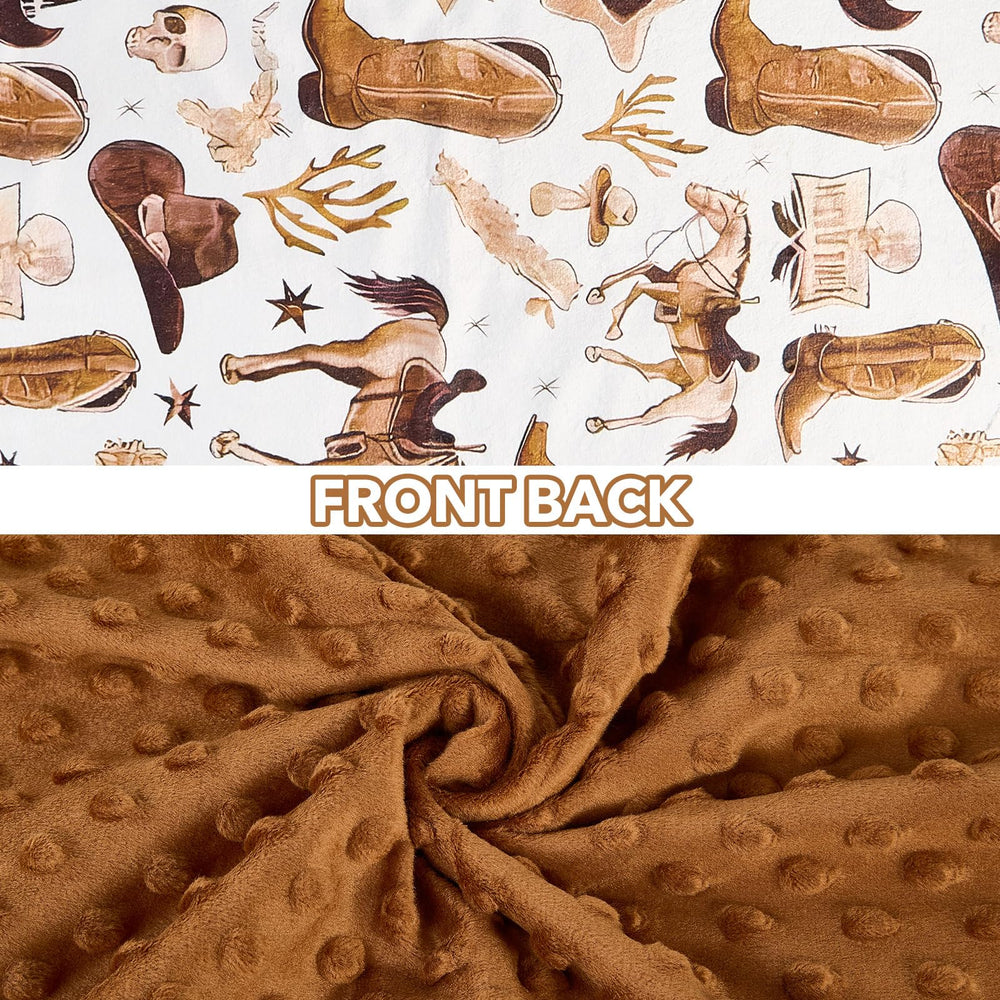 DCOOLGO Cowboy Baby Blanket double-layer warmth without bulk
