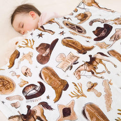 DCOOLGO Cowboy Baby Blanket nursery prop for heartwarming baby photography